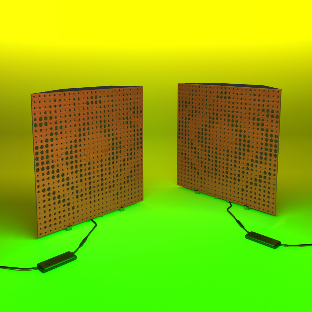 Acoustic Mobile Wall RGB Desk Stand with Bass Traps UNIVERSE