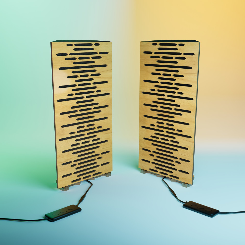 Acoustic RGB Mobile Wall Desk Stand with Bass Traps WAVE-mini