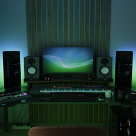 Acoustic RGB Mobile Wall Desk Stand with Bass Traps WAVE-mini