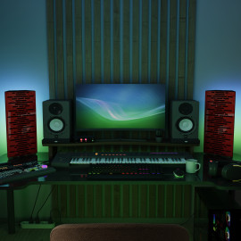 Acoustic RGB Mobile Wall Desk Stand with Bass Traps WAVE-mini