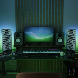 Acoustic RGB Mobile Wall Desk Stand with Bass Traps WAVE-mini