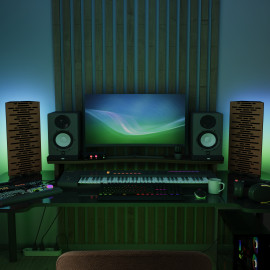 Acoustic RGB Mobile Wall Desk Stand with Bass Traps WAVE-mini