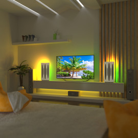 Acoustic Mobile Wall RGB Desk Stand with Panels PULSAR-mini