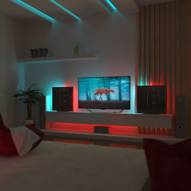 Acoustic Mobile Wall RGB Desk Stand with Panels PULSAR