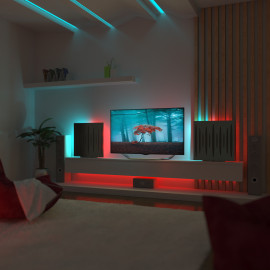 Acoustic Mobile Wall RGB Desk Stand with Panels PULSAR