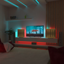 Acoustic Mobile Wall RGB Desk Stand with Panels PULSAR