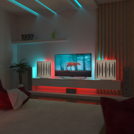 Acoustic Mobile Wall RGB Desk Stand with Panels PULSAR