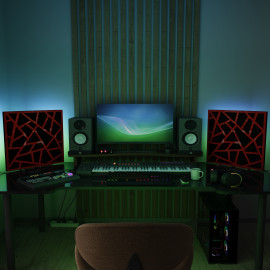 Acoustic Mobile Wall RGB Desk Stand with Panels SKYROSS