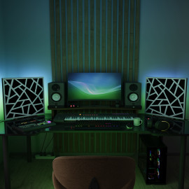 Acoustic Mobile Wall RGB Desk Stand with Panels SKYROSS