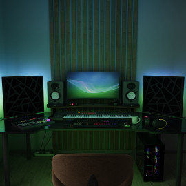 Acoustic Mobile Wall RGB Desk Stand with Panels SKYROSS