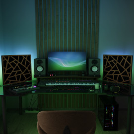 Acoustic Mobile Wall RGB Desk Stand with Panels SKYROSS