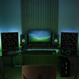 Acoustic Mobile Wall RGB Desk Stand with Panels SKYROSS