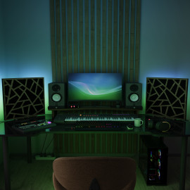 Acoustic Mobile Wall RGB Desk Stand with Panels SKYROSS