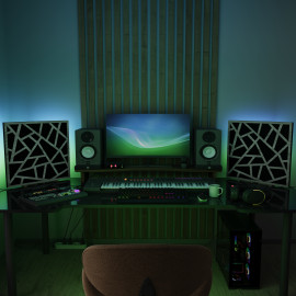 Acoustic Mobile Wall RGB Desk Stand with Panels SKYROSS