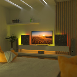 Acoustic Mobile Wall RGB Desk Stand with Panels SKYROSS