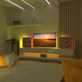 Acoustic Mobile Wall RGB Desk Stand with Panels SKYROSS