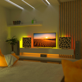 Acoustic Mobile Wall RGB Desk Stand with Panels SKYROSS