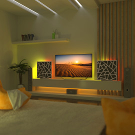 Acoustic Mobile Wall RGB Desk Stand with Panels SKYROSS