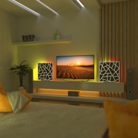 Acoustic Mobile Wall RGB Desk Stand with Panels SKYROSS