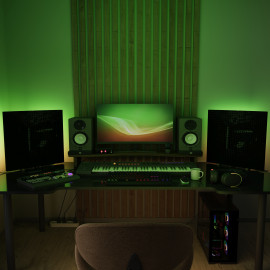 Acoustic Mobile Wall RGB Desk Stand with Panels WILDS