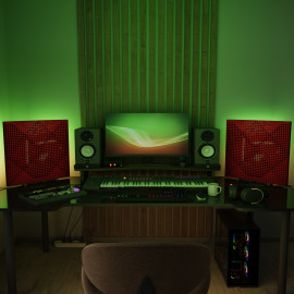 Acoustic Mobile Wall RGB Desk Stand with Panels WILDS