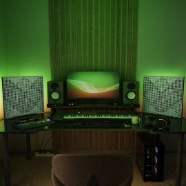 Acoustic Mobile Wall RGB Desk Stand with Panels WILDS