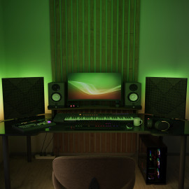 Acoustic Mobile Wall RGB Desk Stand with Panels WILDS