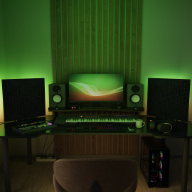 Acoustic Mobile Wall RGB Desk Stand with Panels WILDS