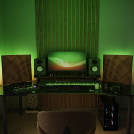 Acoustic Mobile Wall RGB Desk Stand with Panels WILDS