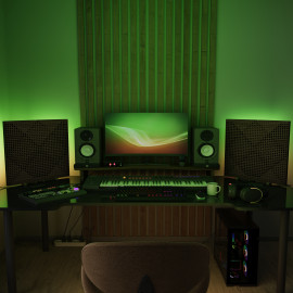 Acoustic Mobile Wall RGB Desk Stand with Panels WILDS