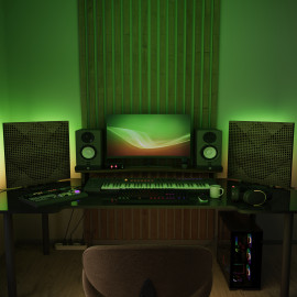 Acoustic Mobile Wall RGB Desk Stand with Panels WILDS