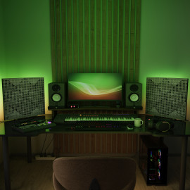 Acoustic Mobile Wall RGB Desk Stand with Panels WILDS