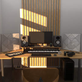 Acoustic Mobile Wall RGB Desk Stand with Panels WILDS