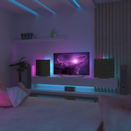 Acoustic Mobile Wall RGB Desk Stand with Panels WILDS