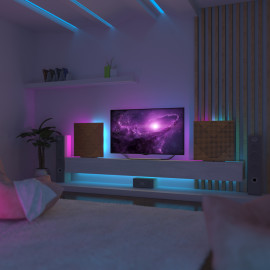 Acoustic Mobile Wall RGB Desk Stand with Panels WILDS