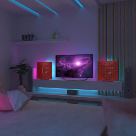 Acoustic Mobile Wall RGB Desk Stand with Panels WILDS