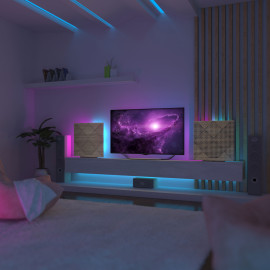 Acoustic Mobile Wall RGB Desk Stand with Panels WILDS