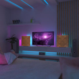 Acoustic Mobile Wall RGB Desk Stand with Panels WILDS