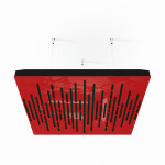 Acoustic Ceiling Panels «Wave-F» Red Gloss