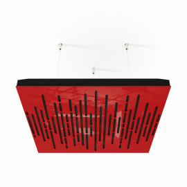Acoustic Ceiling Panels «Wave-F» Red Gloss
