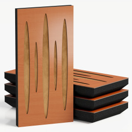 Narrow Acoustic Panel "Pulsar-F Fabric" Cherry