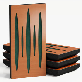 Narrow Acoustic Panel "Pulsar-F Fabric" Cherry