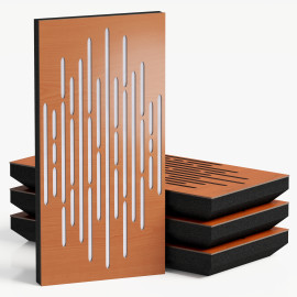 Narrow Acoustic Panel "Wave-F Fabric" Cherry