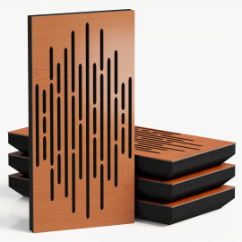 Narrow Acoustic Panel "Wave-F Fabric" Cherry