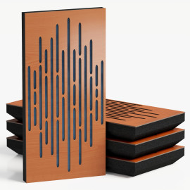 Narrow Acoustic Panel "Wave-F Fabric" Cherry