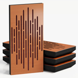 Narrow Acoustic Panel "Wave-F Fabric" Cherry