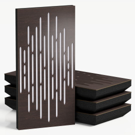 Narrow Acoustic Panel "Wave-F Fabric" Wenge