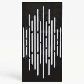 Narrow Acoustic Panel "Wave-F Fabric" Black Gloss