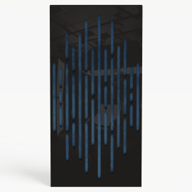 Narrow Acoustic Panel "Wave-F Fabric" Black Gloss