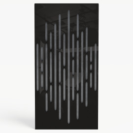 Narrow Acoustic Panel "Wave-F Fabric" Black Gloss